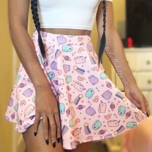 Pusheen Space Pink Skater Skirt Size S